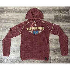 TGT Red Albuquerque New Mexico Size Large Hoodie Twill Souvenir Sweatshirt P51